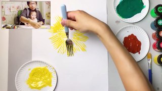 Fork Paint Sunflower Craft Idea | Easy Simple Painting for Kids
