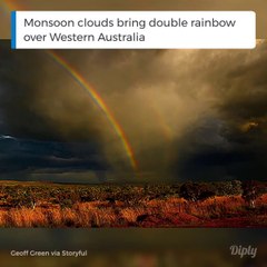 Quand un orage enorme crée un double arc-en-ciel