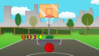 Learn Colors Numbers Playing Basket Balls For Kids - Funny Balls Color Video For Children