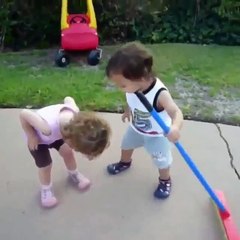 Friend kisses it better.... tooo cute