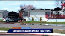Student Driver Accidentally Hits Gas, Drives into Mobile Home Sparking Fire