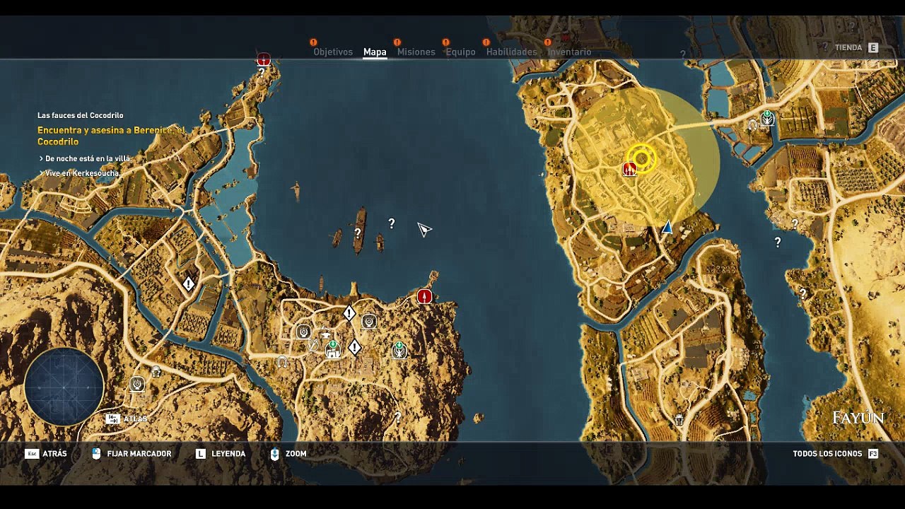 Assassin Creed Origins, gameplay Español 9, Cargandome al Cocodrilo y protegiendo a Cleopatra