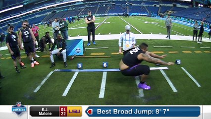 LSU offensive lineman K.J. Malone's full 2018 NFL Scouting Combine workout