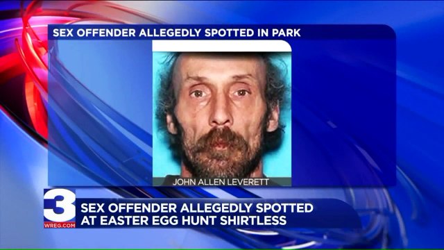 Shirtless Sex Offender Allegedly Spotted at Easter Egg Hunt in Tennessee Park