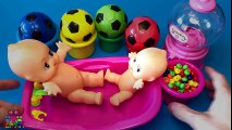 Baby Doll Bath Time Learn Colors with Soccer Balls and Surprise Eggs Toys Video For Toddlers | Educational child channel