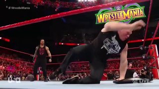 Roman Reigns Skins his teeth into Brock Lesnar - WWE RAW 2 April 2018_HD