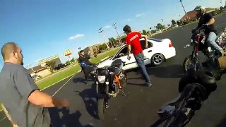 Stolen Motorcycle Chase KTM690 Duke VS WR450 supermoto. Stops after he cant shake the supermoto