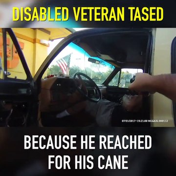 Reaching for his Cane gets this disabled veteran tased. Is the cop action rightful