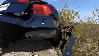 BeamNG drive - Chained Cars against Bollard