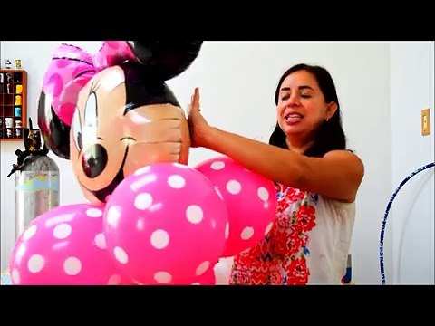 Faça você mesmo decoração para festa minnie mouse coluna de balões passo a passo fácil, rápido e bar