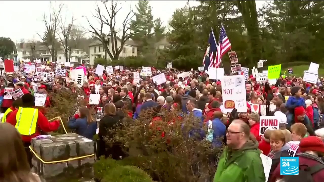 US - Thousands of angry teachers protest for better funding and salaries in Oklahoma