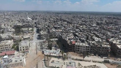 Drone footage shows destruction in Syria's Douma