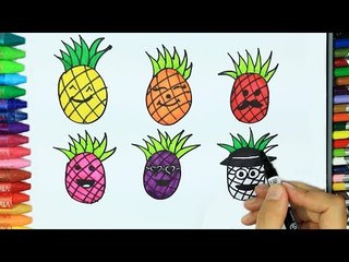 How to draw Pineapples