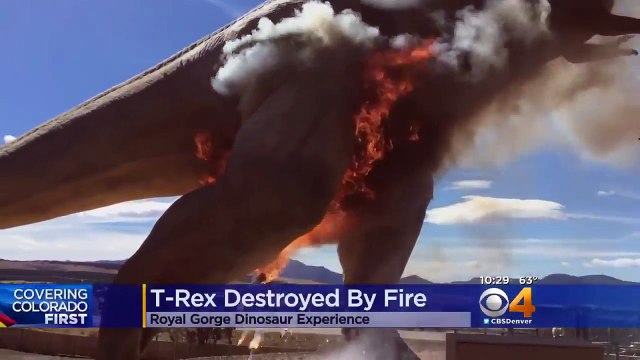 Animatronic Dinosaur Bursts Into Flames At Theme Park