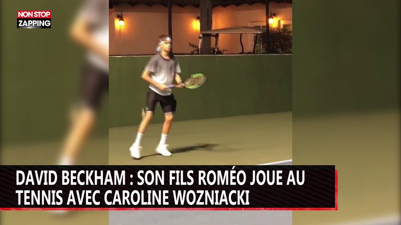 David Beckham : son fils Romeo joue au tennis avec Caroline Wozniacki (vidéo)
