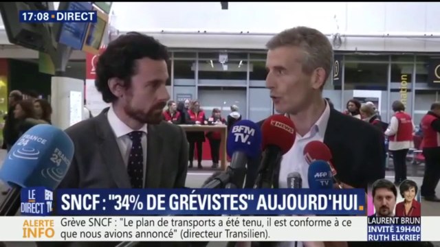 Grève SNCF:“Deux personnes ont été blessées, notamment une dame à la Gare de Lyon” (dir. Transilien)