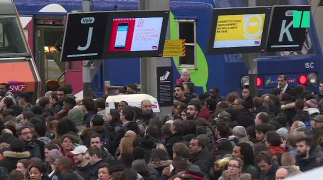 Les images de la grève qui a perturbé les usagers dans les gares d'Ile de France