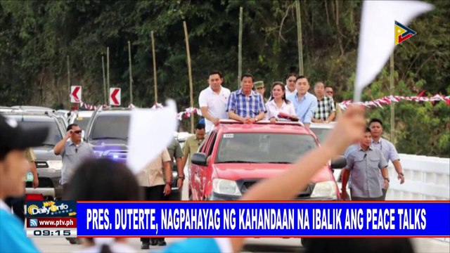 Pres. #Duterte, nagpahayag ng kahandaan na ibalik ang usapang pangkapayapaan sa pagitan ng gobyerno at CPP-NPA-NDF