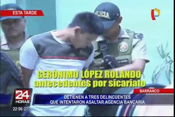 Barranco: policías frustran robo a agencia bancaria