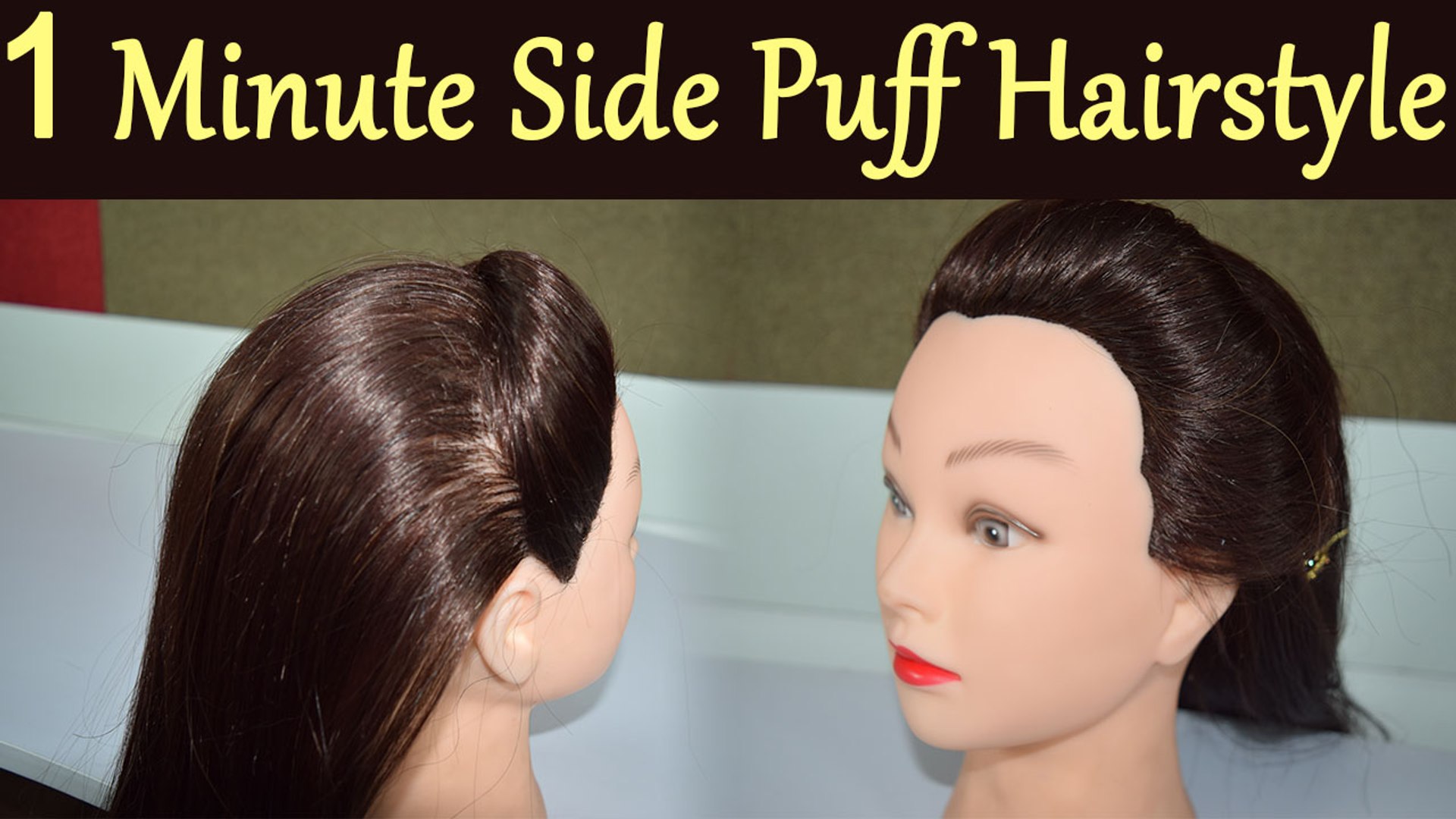 Hairstyle Tutorial: 1 minute side puff hairstyle | Boldsky - video  Dailymotion