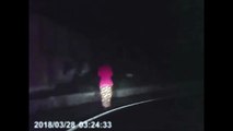 Dashcam footage captures ghostly figure four times