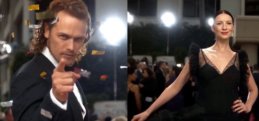 Outlander - Sam Heughan & Caitriona Balfe Golden Globes 2016 E! Glambot