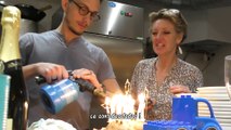 Les 30 ans de Papo : gâteau et champagne