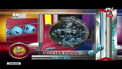 PCSO 9 PM Lotto Draw,  April 4, 2018