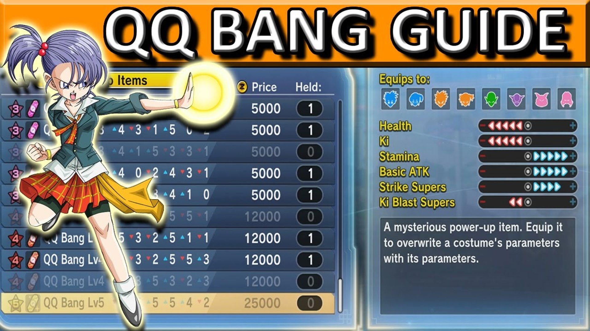 DBXV2 - How to make/craft QQ Bangs God - Tutorial: #2 - to save material video Dailymotion