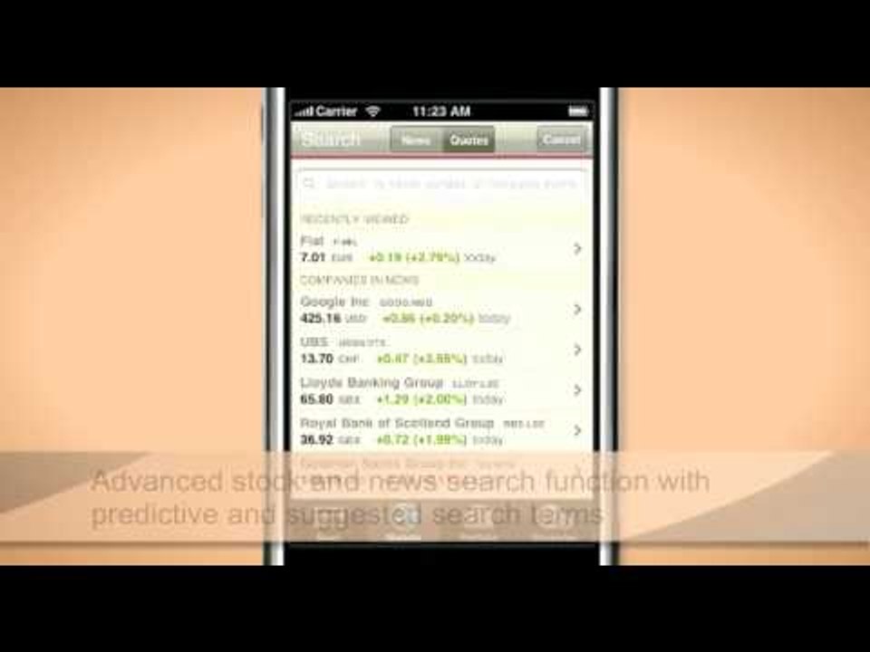 Financial Times iPhone Application
