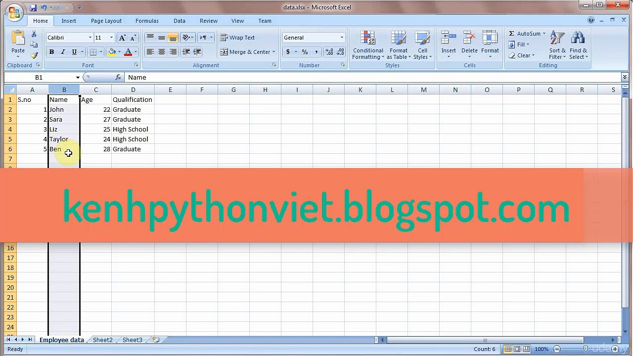 008 Python3 Read and write Column
