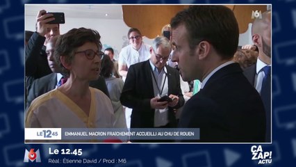 L'échange tendu d'Emmanuel Macron face à une employée au CHU de Rouen