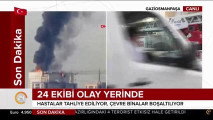 Hastane alev alev yanıyor