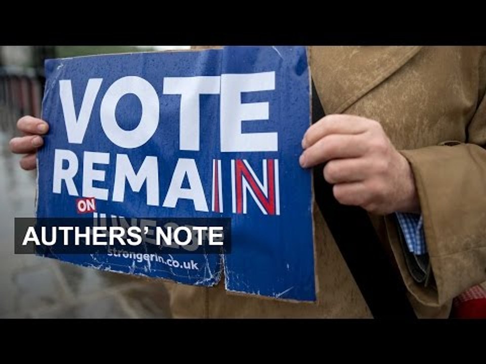 Authers' Note | Pre empting a Bremain vote