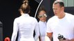 Jennifer Lopez shows off her peachy posterior in leggings as she hits the gym with Alex Rodriguez.