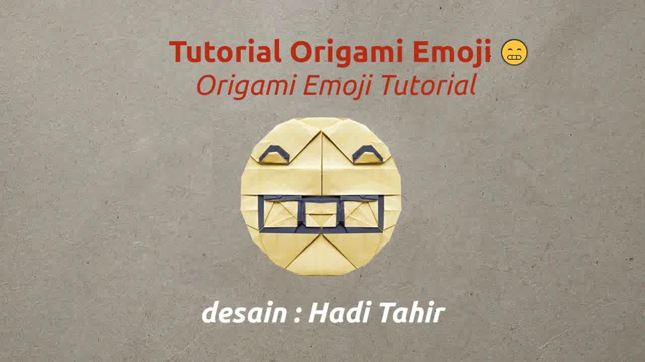 Origami 'Grinning Face' Emoji  Tutorial (Hadi Tahir)