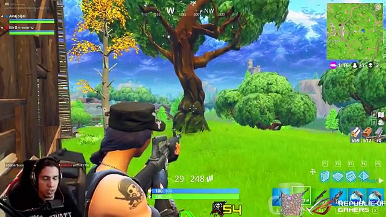 Grimmmz duo with a girl and first shot a new gun "GUIDED MISSILE" | FORTNITE BATTLE ROYALE