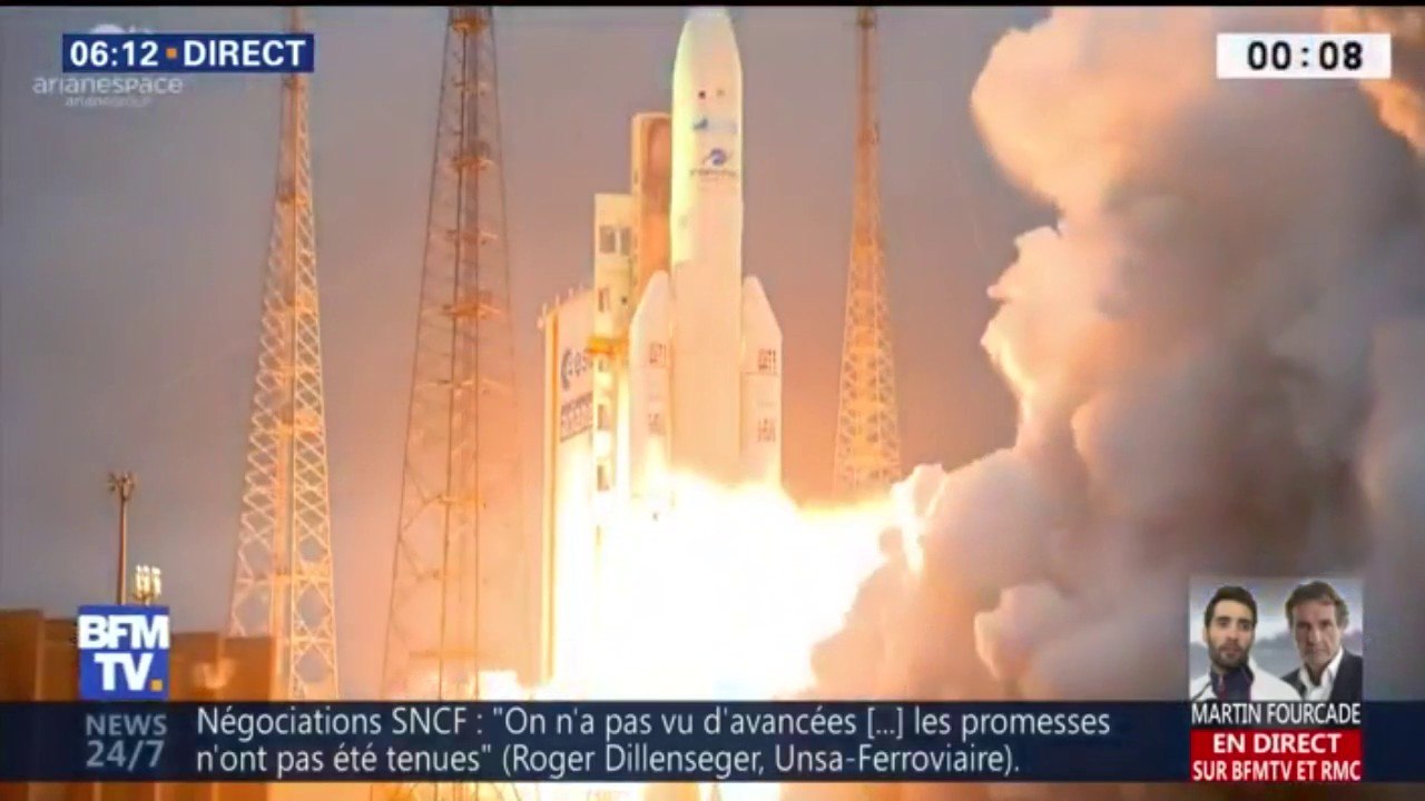 Mission réussie pour Ariane 5 qui a placé deux satellites en orbite cette nuit