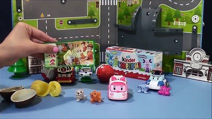 Игрушки Робокар Поли. Киндер Сюрприз Лунтик и Смешарики, Хелло Китти на русском языке.