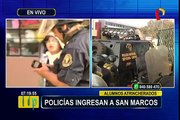 PNP recupera control de Universidad San Marcos y detiene a alumnos preventivamente