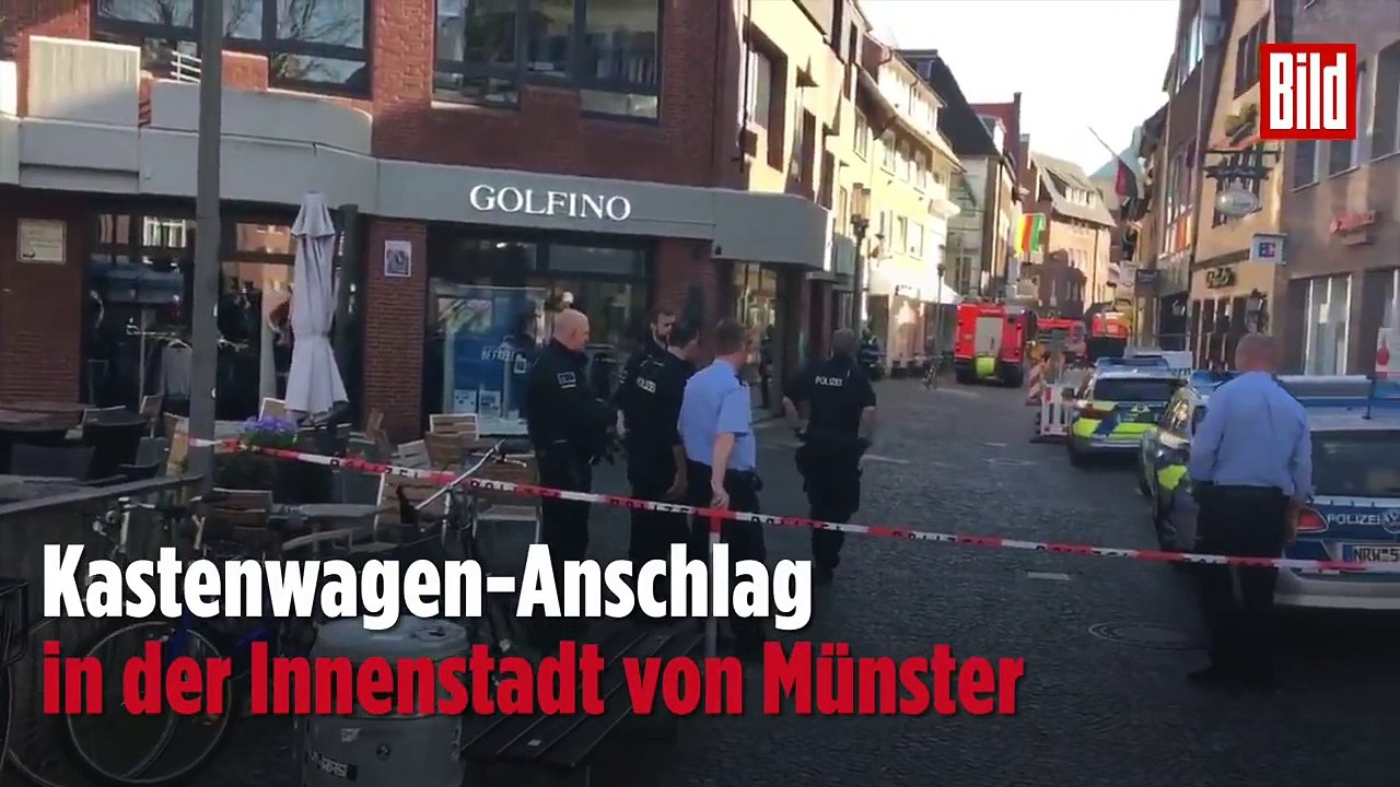 Tote und Verletzte: Anschlag in Innenstadt von Münster – Three dead after van ploughs into crowd