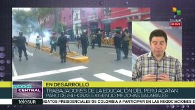 Perú: profesores acatan paro de 24 horas, exigen mejoras al sector