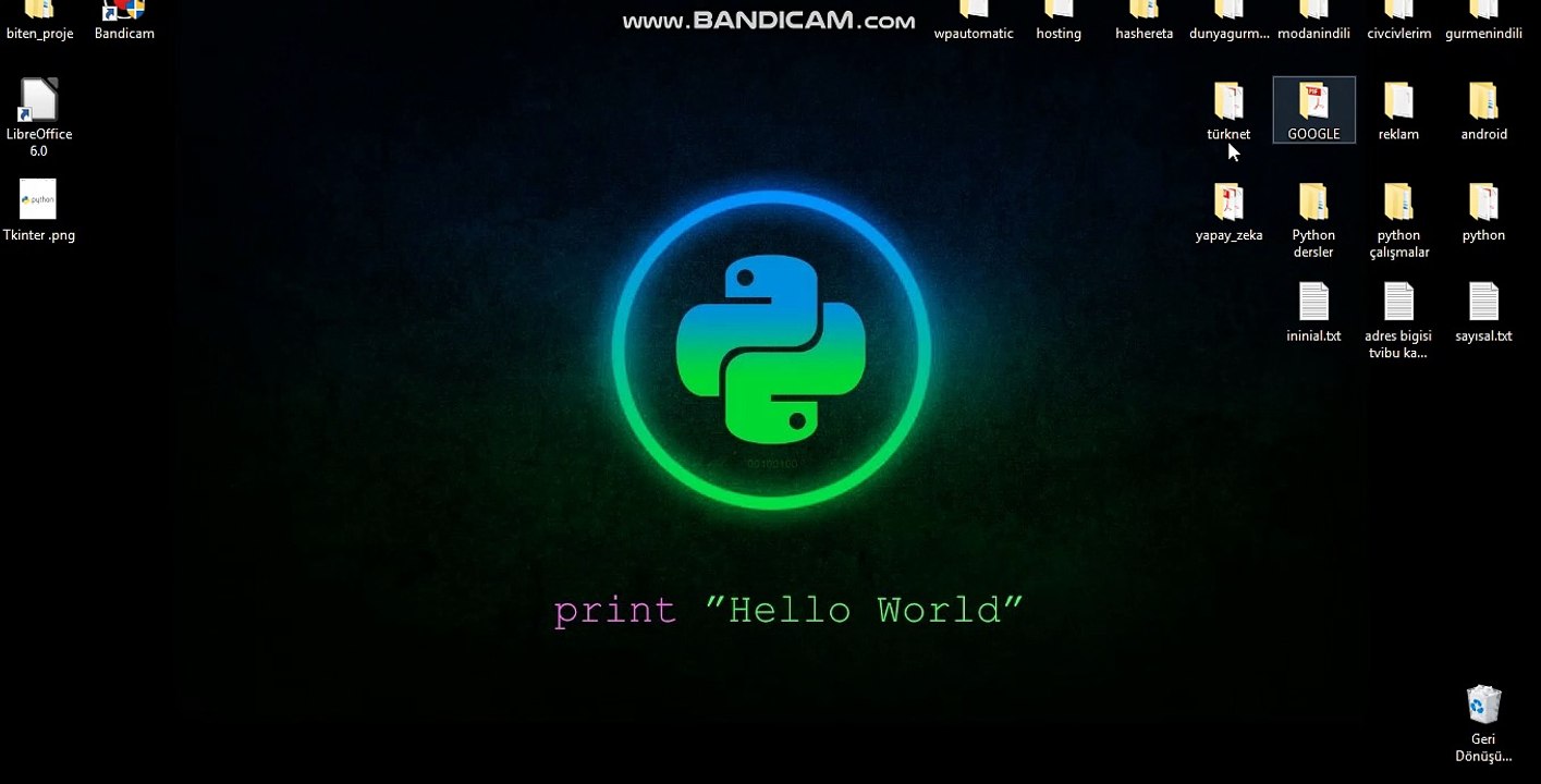 Python 3 Tkinter Pencereye Başlik Oluşturma 2. Ders