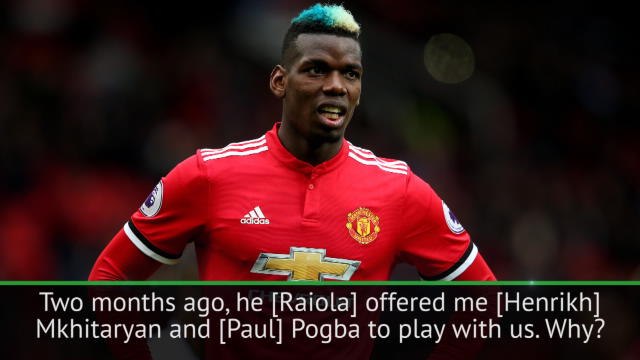I was offered Pogba and Mkhitaryan by Raiola - Guardiola