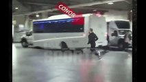 Conor McGregor Throws Dolly at UFC 223 Fighter Bus video