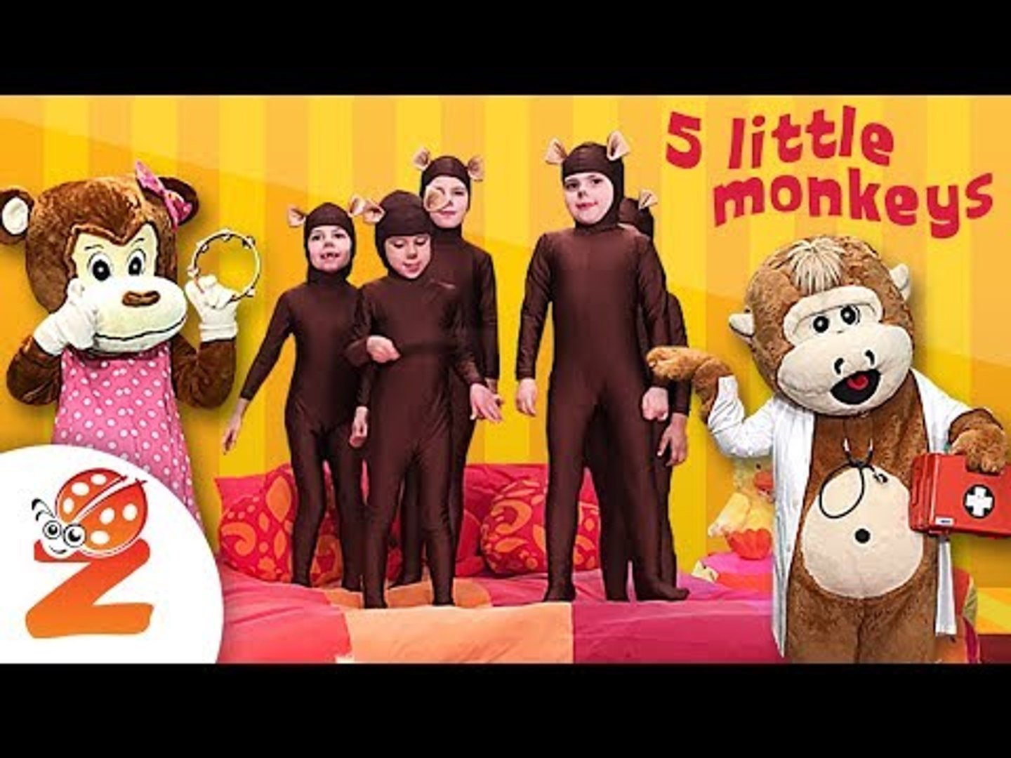 5 Little Monkeys Jumping On The Bed | Nursery Rhymes by Zouzounia TV -  video Dailymotion