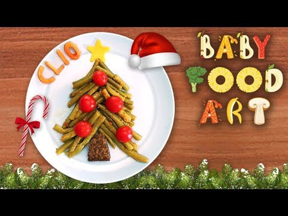Christmas Tree Green Beans Marinara for Kids | Baby Food Art with Clio |