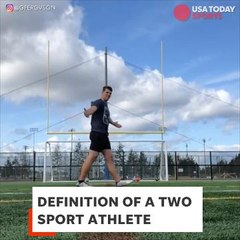 Crazy dual-sport trick shot