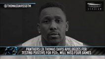 Thomas Davis Apologizes for Testing Positive for a Banned Substance