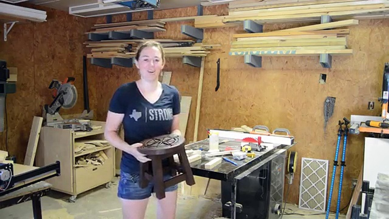 Simple Step Stool with CNC Carved Top